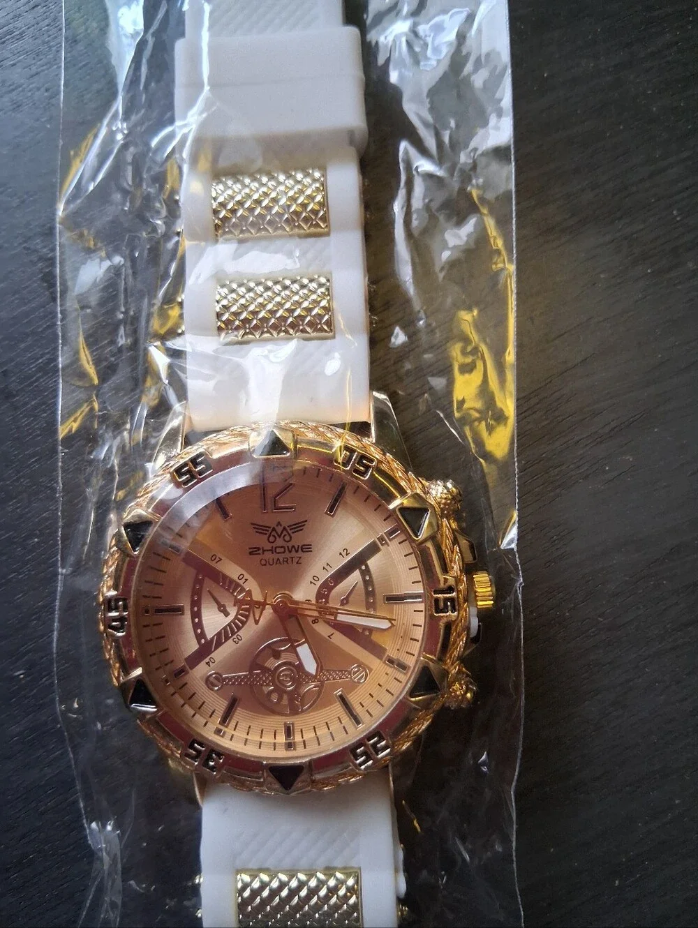 Howe White Silicone Strap Watch with Gold-Tone Case